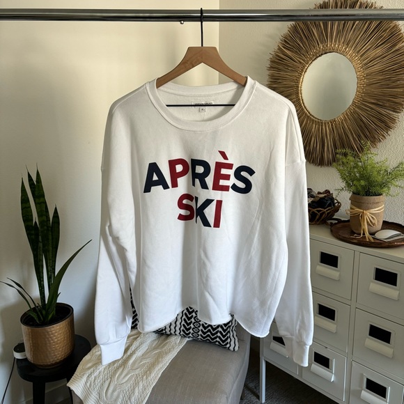 NWT Greyson Threads Apres Ski White Pullover Crewneck Sweatshirt Top XL - Picture 2 of 10